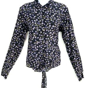 Banana Republic Black Printed Blouse